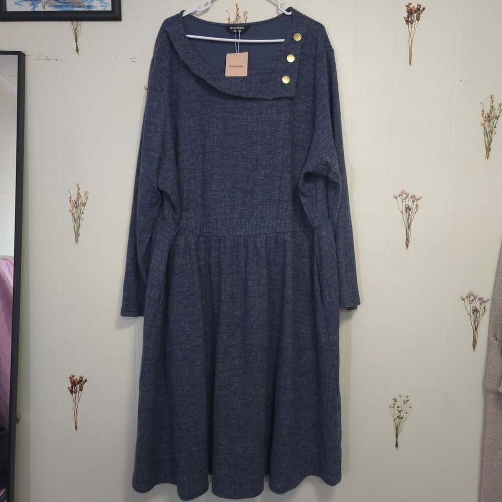 BloomChic Blue Dress Long Sleeve Size US 26-28